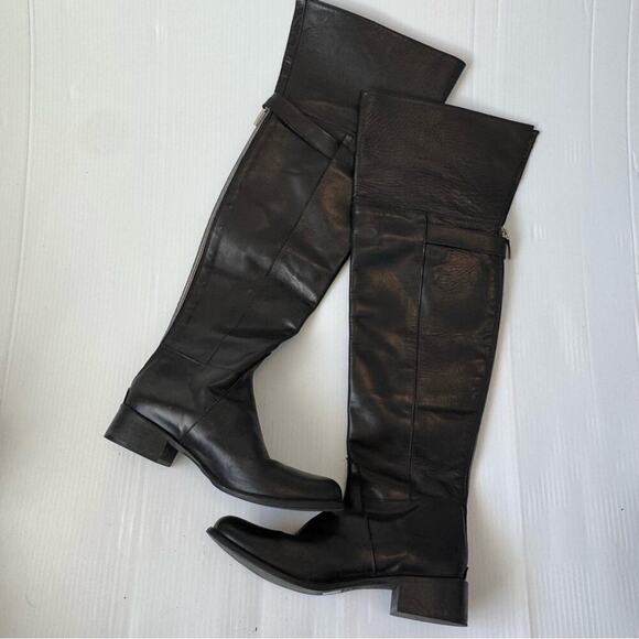 Stelle Monelle over the knee fold down black leather riding boots size 39 / 8.5 - Picture 4 of 14